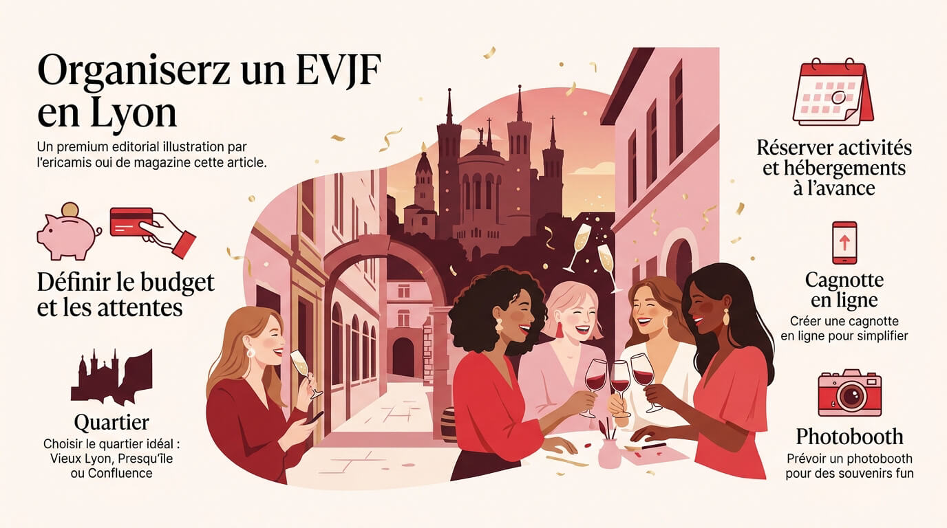 Groupe d'amies célébrant un EVJF chic à Lyon sur une terrasse
