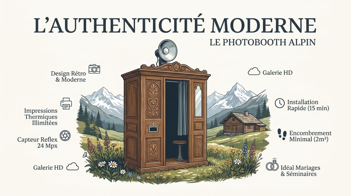 Photobooth vintage en bois à Annecy