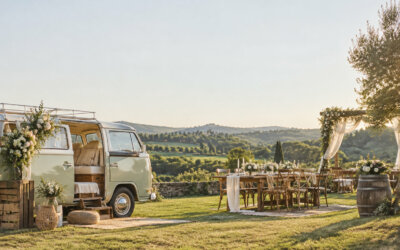 Organiser un mariage thème champêtre chic avec un van vintage
